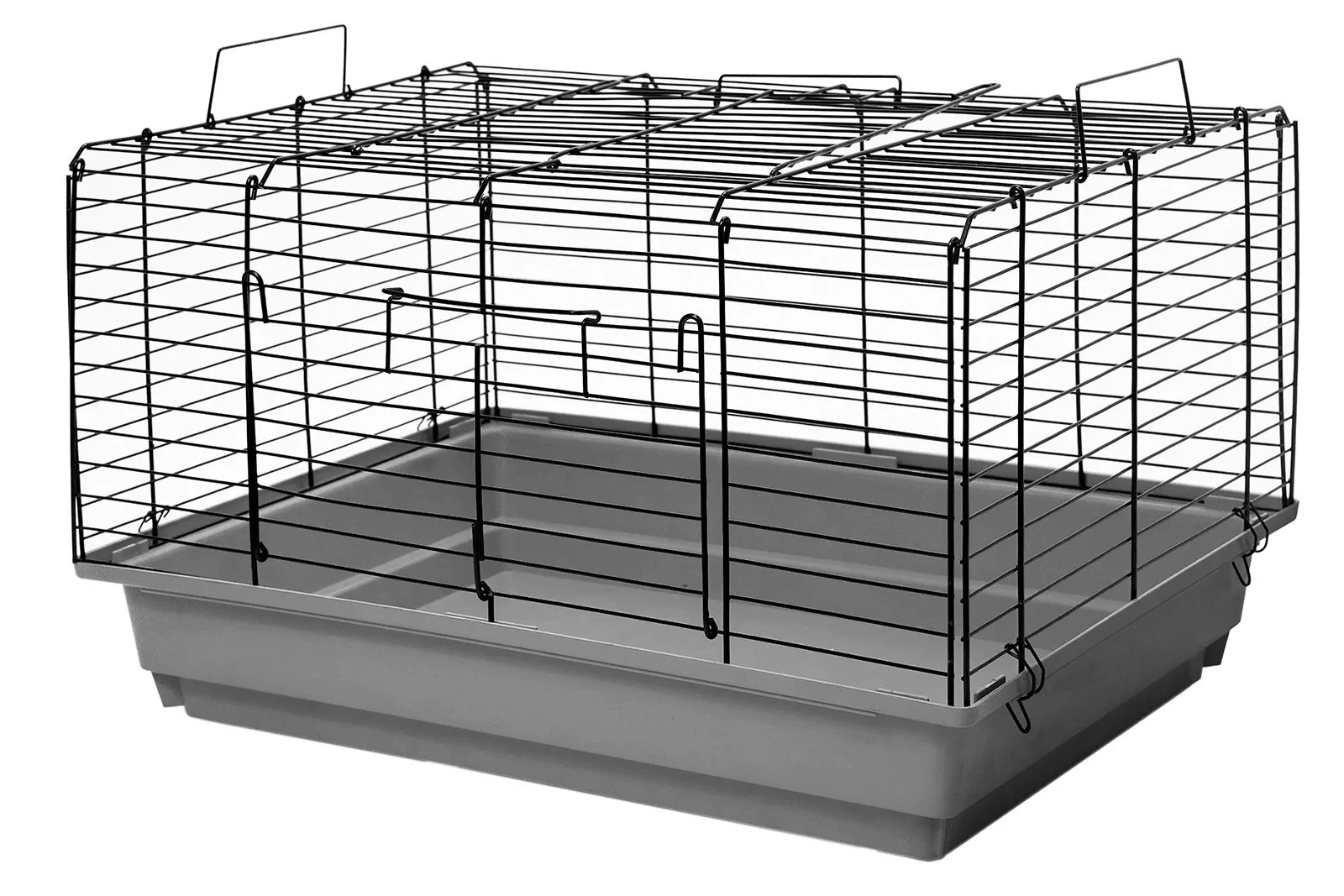 Клетка складная для морских свинок и кроликов серая/черная Дарэленд кролик-2 58х40х36см