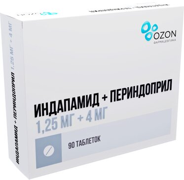 Индапамид+Периндоприл тб 1.25 мг+4 мг N 90