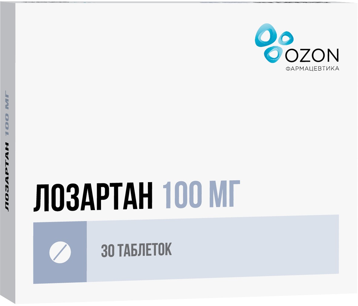 Лозартан тб п/о плен 100 мг N 30