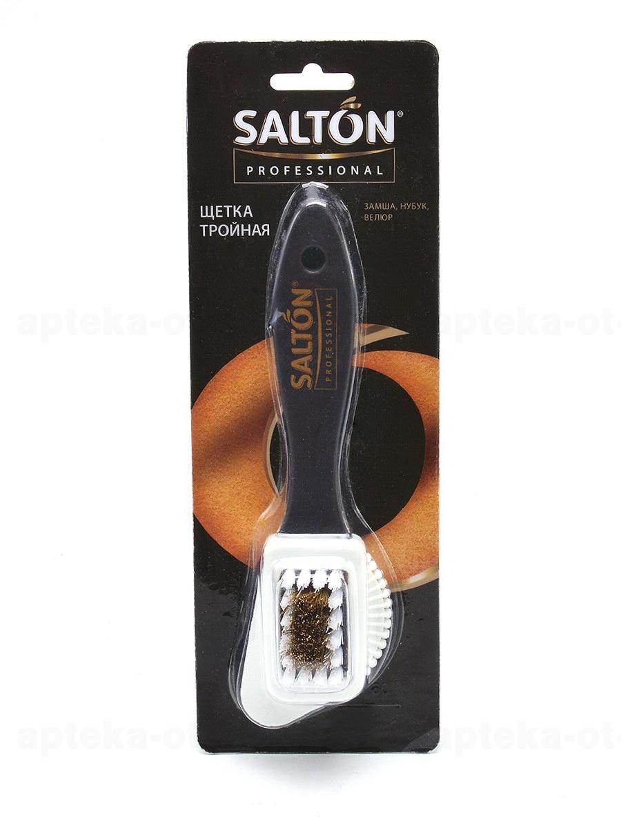 Salton щетка для обуви тройная для замши/велюра/нубука арт.0016