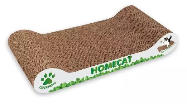 Когтеточка для кошек Homecat мятная волна гофрокартон 48х25х8см