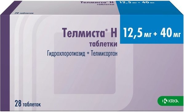 Телмиста Н тб 12,5 мг +40 мг N 28