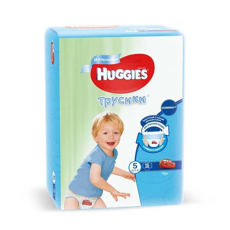Подгузники-трусики Huggies для мальчиков (размер 5) 13-17 кг N 15