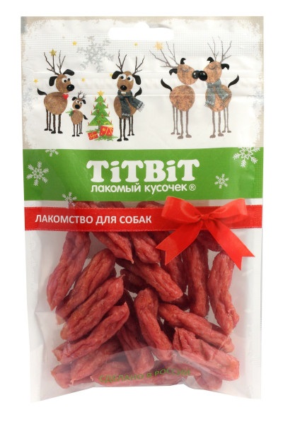 Колбаски салямки для собак Титбит новогодняя коллекция 70 г