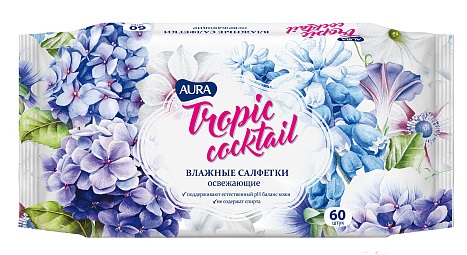 Аура Салфетки влажные тропический коктейль N 60