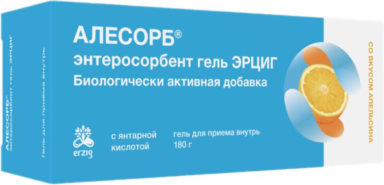 Алесорб энтеросорбент гель д/внут прим апельсин туба 180г N 1