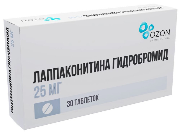 Лаппаконитина гидробромид табл 25мг N 30