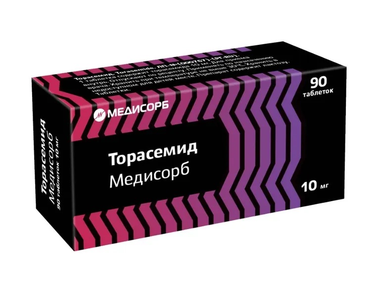Торасемид медисорб таб 10мг n90