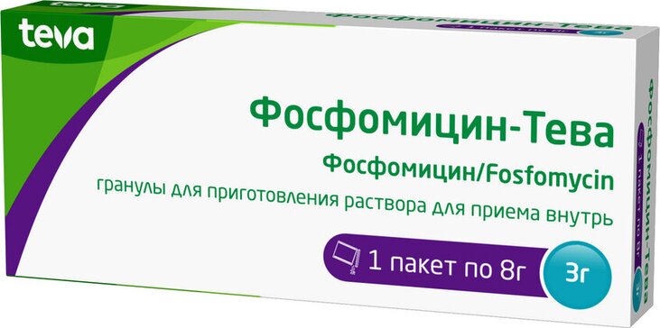 Фосфомицин-Тева пор д/пригот р-ра д/приема внутрь 3 г N 1