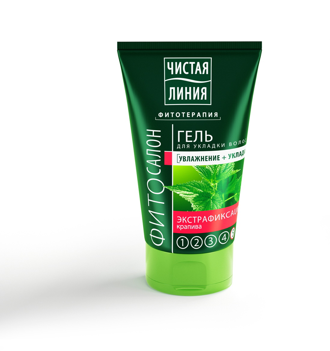Чистая линия фитосалон гель для укладки волос экстрафиксация крапива 120 мл