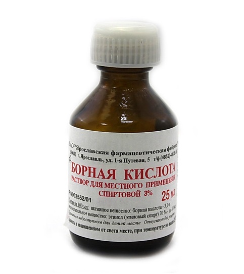Борная кислота р-р спирт 3% фл 25мл