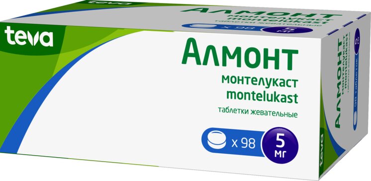 Алмонт тб жеват 5 мг N 98