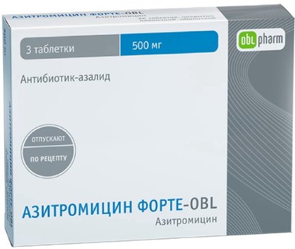 Азитромицин форте - OBL тб 500 мг N 3