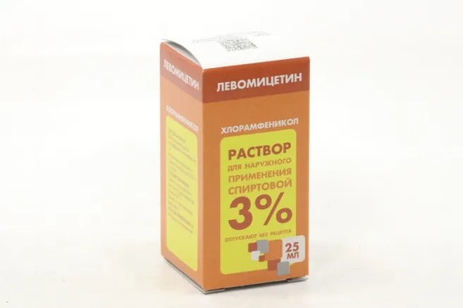 Левомицетин р-р спирт 3% фл 25мл N 1