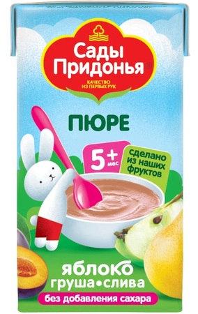 Сады Придонья Пюре яблоко/груша/слива 125мл N 1