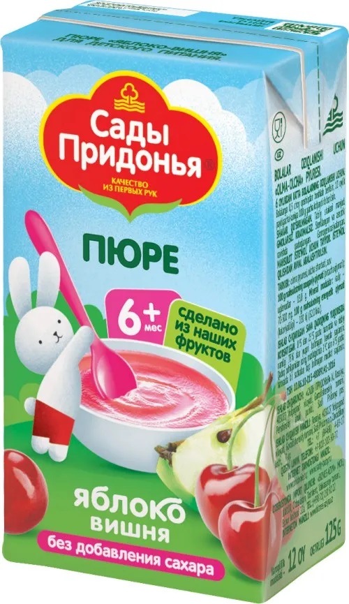 Сады Придонья Пюре яблоко/вишня 125г