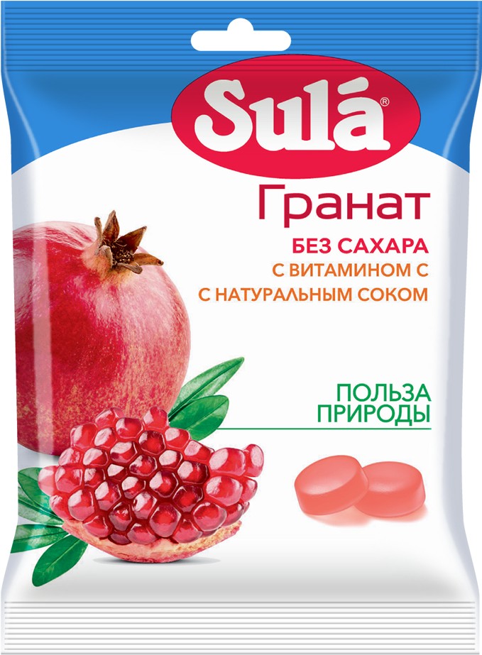 Леденцы Зула гранат 60г б/сах