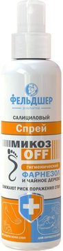 Фельдшер Микозoff спрей 190мл салициловый для ног фарнезол/чайного дерево