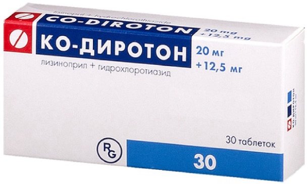 Ко-диротон тб 20мг/12,5мг N 30