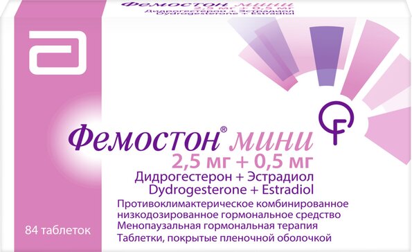 Фемостон мини тб п/об пленочной 2.5мг+0,5 мг n84