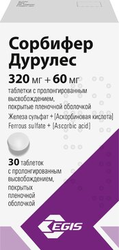 Сорбифер Дурулес тб пролонг 320мг+60мг n30