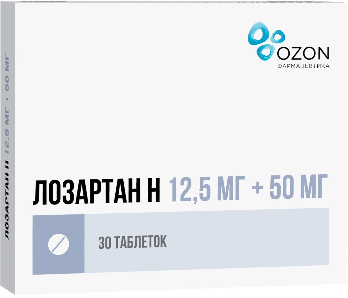 Лозартан Н Озон таб п/о плен 12,5мг+50мг N 90