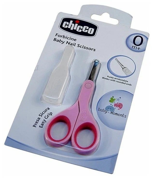 Chicco ножницы маникюрные детские с закругленными концами розовые +0мес