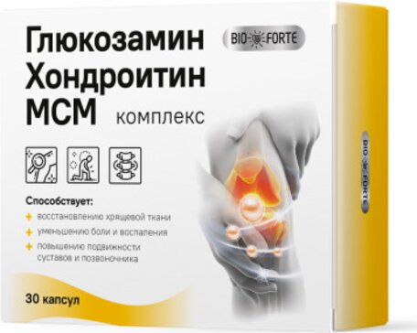 bioforte капс. глюкозамин хондроитин мсм n30