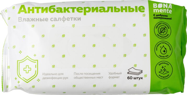 Bona Mente салфетки важные а/бактериальные N 60
