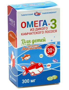 Salmonica Омега-3 из дикого камчатского лосося д/детей малина капс 300мг N 84