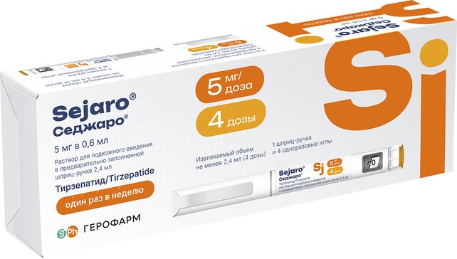 Седжаро р-р д/и 5мг/доза 2.4мл шприц-ручка N 1 с иглами N4