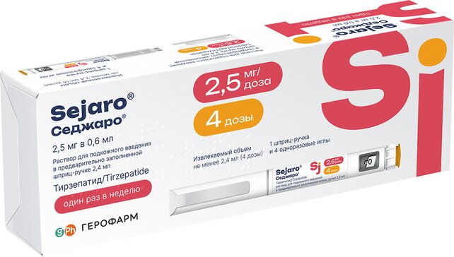 Седжаро р-р д/и 2.5мг/доза 2.4мл шприц-ручка N 1 с иглами N4