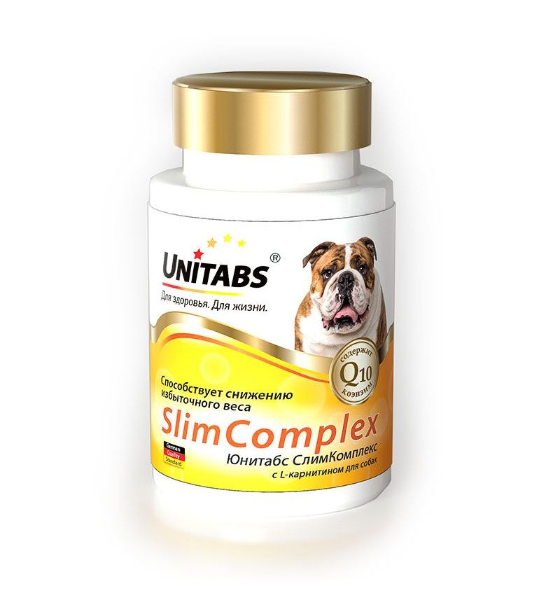 Unitabs таб для собак n100 slimcomplex снижение веса с q10 и l-карнитином