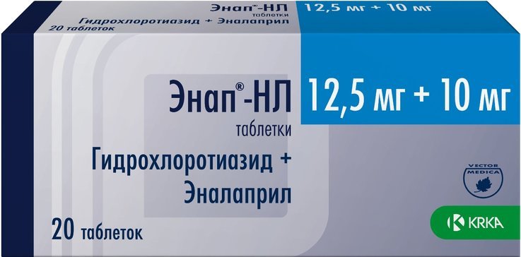 Энап-HL тб 10-12.5мг N 20