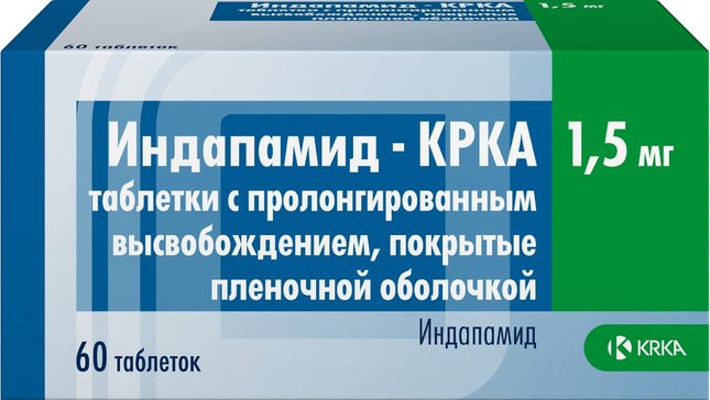 Индапамид-КРКА 1,5мг табл п/пл/о пролонг №60