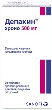 Депакин-хроно тб п/о 500мг N 30