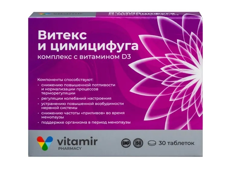 Витамир витекс и цимицифуга комплекс вит D3 № 30