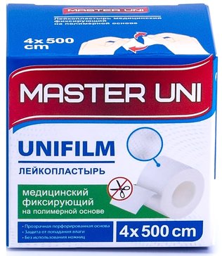 Лейкопластырь Master Uni 4см x 500см ткан основа