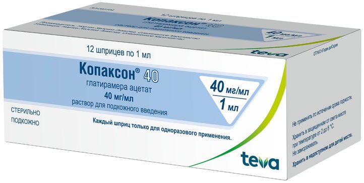 Копаксон 40 р-р д/п/к введ 0,04/мл 1мл шприц N 12