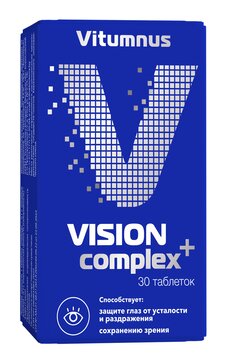 Vitumnus Vision комплекс для глаз с лютеином, зеаксантином, микроэлементами табл N 30