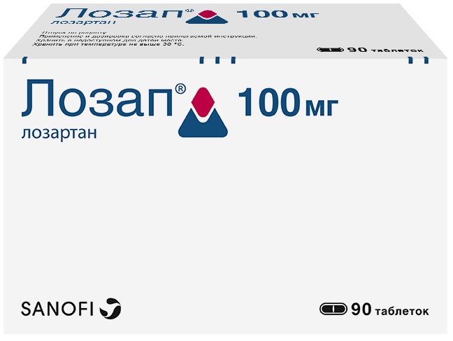 Лозап тб п/о плен 100мг N 90