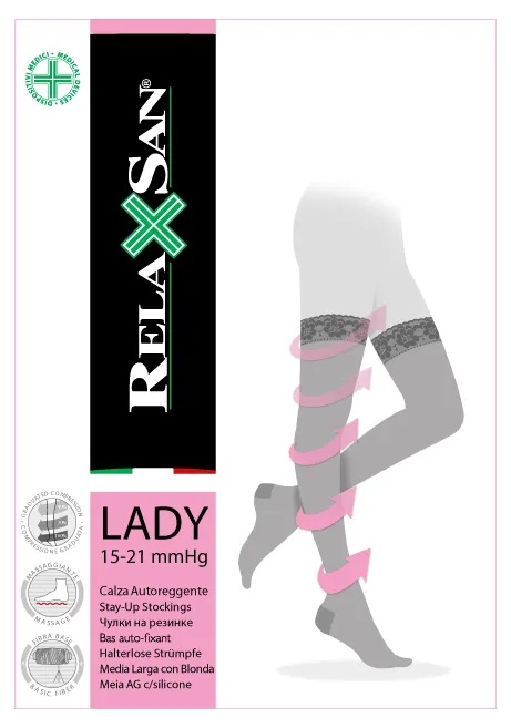 Relaxsan Stay-Up чулки на резинке 15-21 mmHg размер 5 цвет бежевый