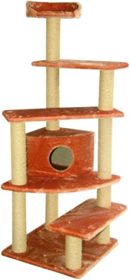 Комплекс угловой для кошек Джерри с домиком 10 труб №47
