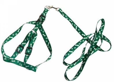 Комплект поводок+шлейка для кошек с рисунком Ка-па капрон 10мм