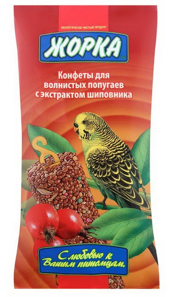 Конфеты для волнистых попугаев Жорка 100 г n2 с экстрактом шиповника