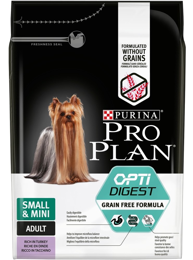 Корм беззерновой для собак мелких пород с чувствительным пищеварением Purina pro plan 7 кг индейка
