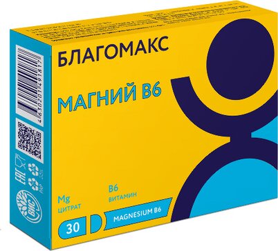 Благомакс капс магний В6 0.54г n30