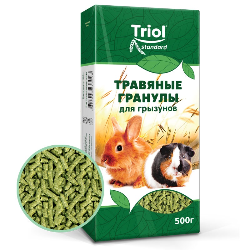 Корм гранулы травяные для грызунов Triol standard 500 г