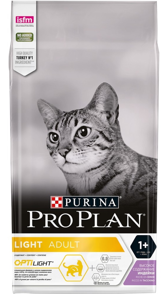 Корм для кошек c избыточным весом Purina pro plan light 1.5 кг индейка и рис