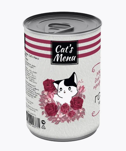 Корм для кошек Cat's menu профилактика мкб 340 г бан. кусочки говядины в соусе